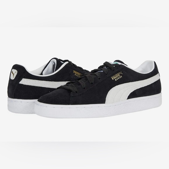 Puma Shoes - Puma Black and White Suede Classic Sneakers